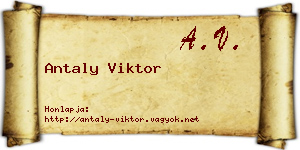 Antaly Viktor névjegykártya